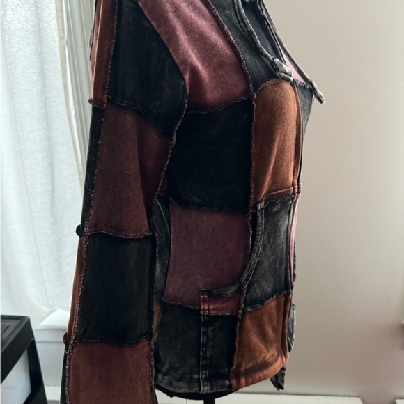Bohemian Patchwork Hoodie Jacket-Nepal-Size S - Picture 3 of 5